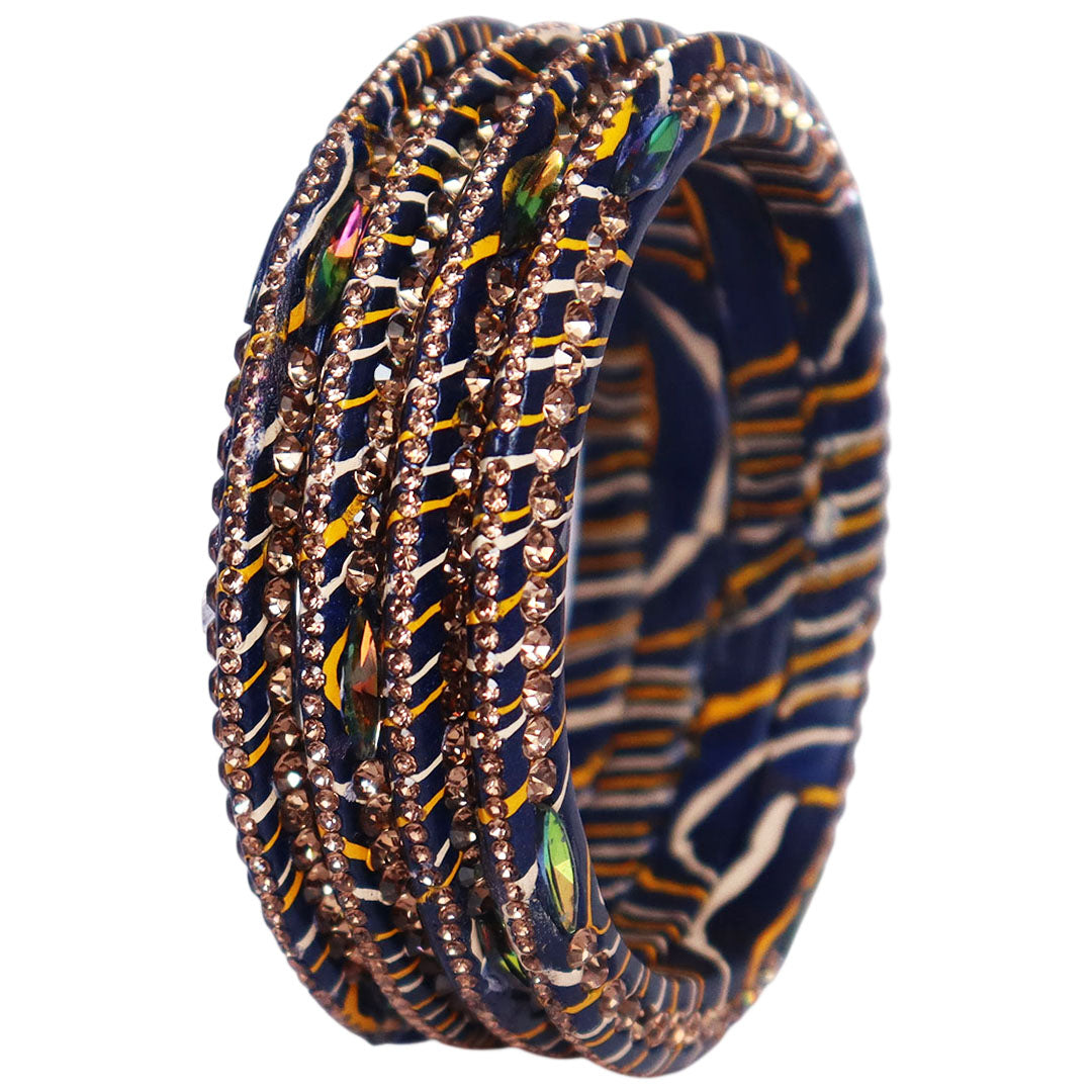 Lehariya Lac Bangles for Women | Traditional Rajasthani Rhinestone Bangles | Glossy Festival & Wedding Bangles By TAJ BRIDAL STORE
