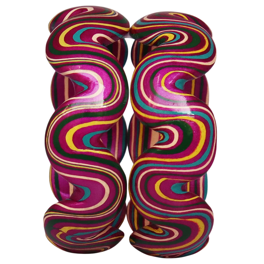 Trendy Wave Pattern Lac Kada for Wedding & Festive Wear