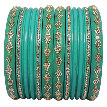 Festive Special Designer Lac Chura Set With Latest Rhinestones Design