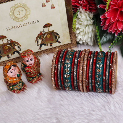 Handmade Lac Bangles For Women With Latest Rhinestones Design