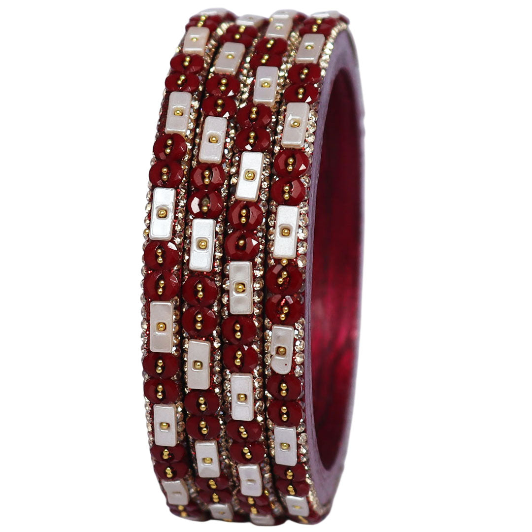 Designer Rajasthani Lac Bangles with Rhinestone & Bead Work by Taj Bridal Store