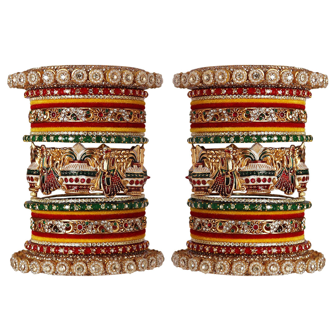 Bridal Chura Rajasthani Style with Dulha Dulhan Kada