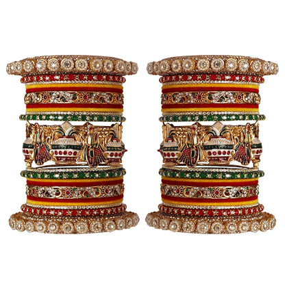 Bridal Chura Rajasthani Style with Dulha Dulhan Kada