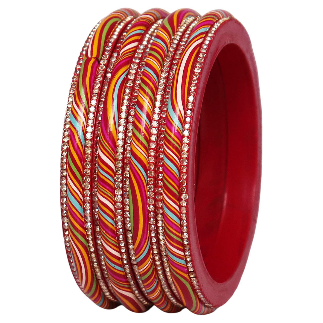 Designer Jaipuri Lac Kada with Multicolor Lahariya Artwork