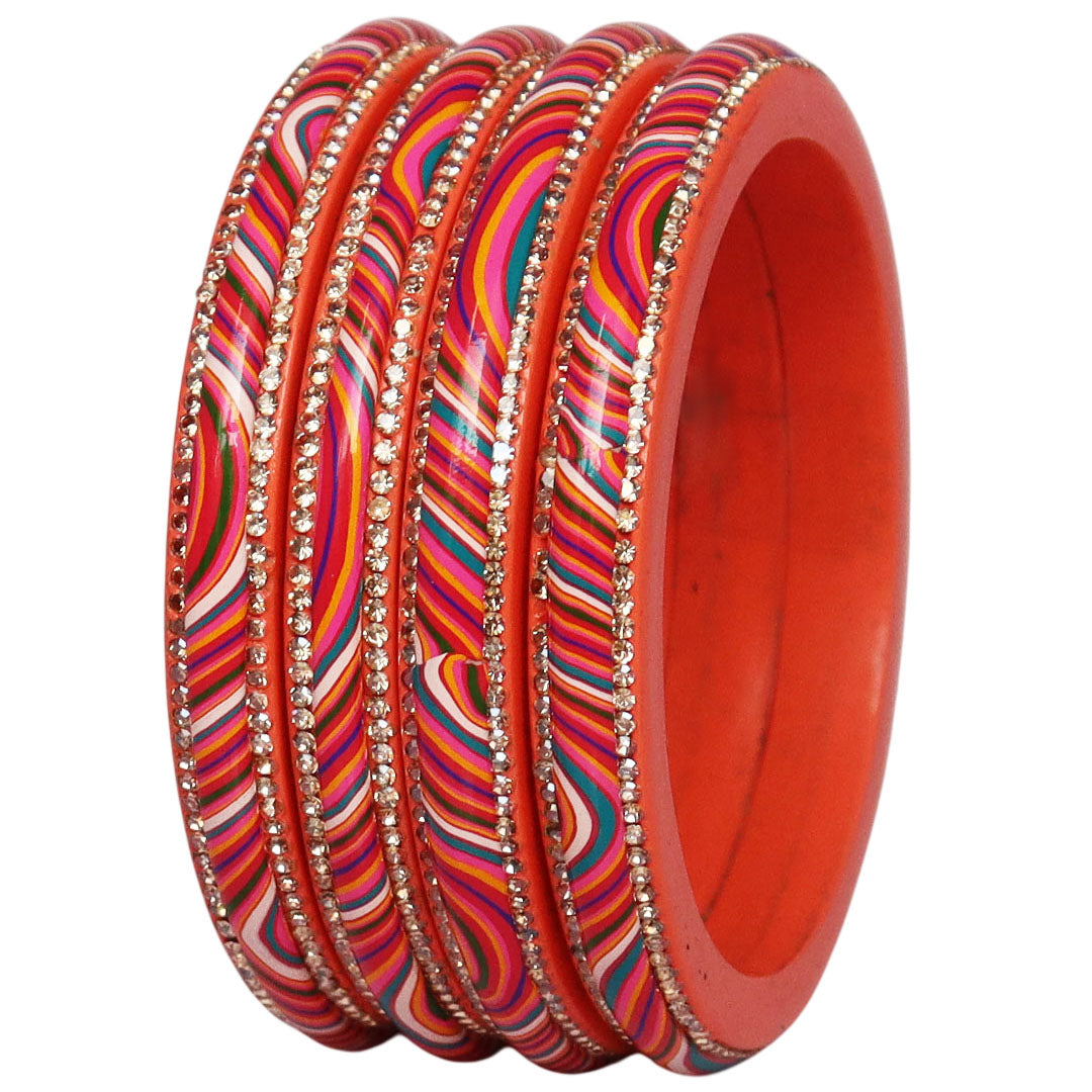 Designer Jaipuri Lac Kada with Multicolor Lahariya Artwork