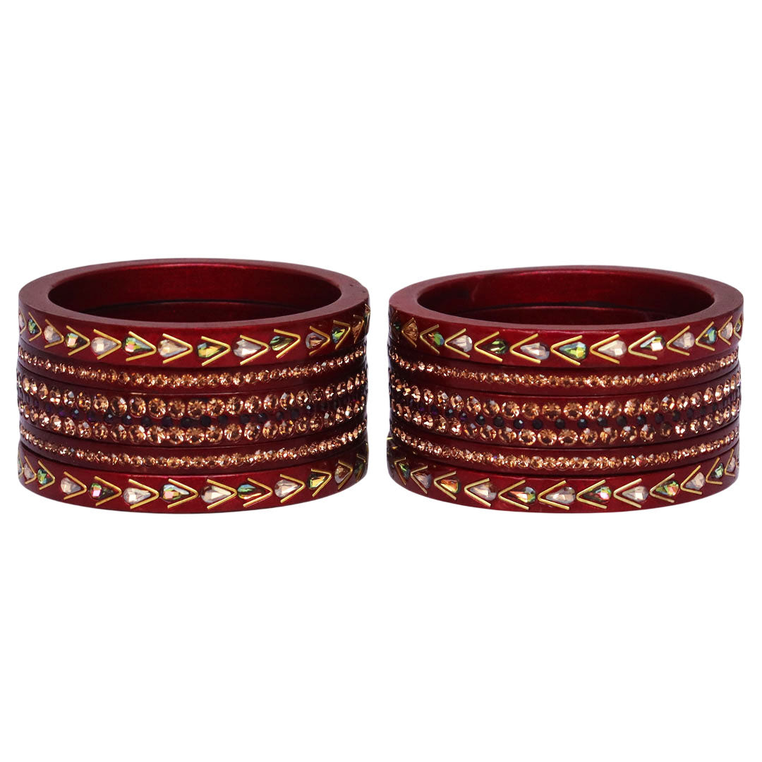 Jaipuri Lac Bangles with Kundan & Artificial Stone Design