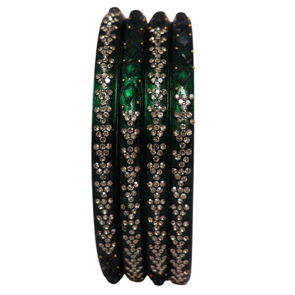 Womens Designer Lac Bangles Set With Latest Rhinestones Design