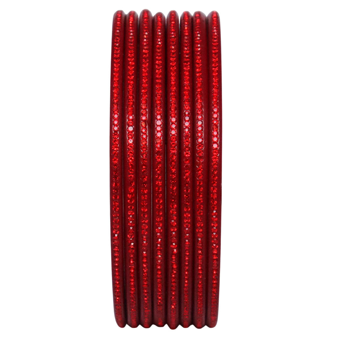 Traditional Rajasthani Lac Bangles with Fine Rhinestones Design