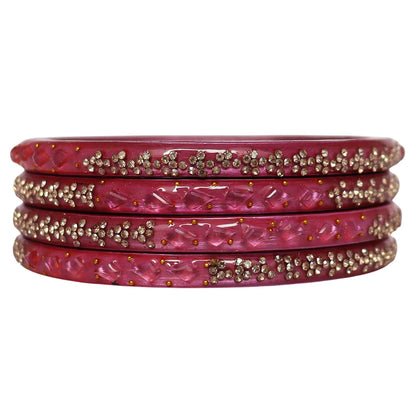 Womens Designer Lac Bangles Set With Latest Rhinestones Design