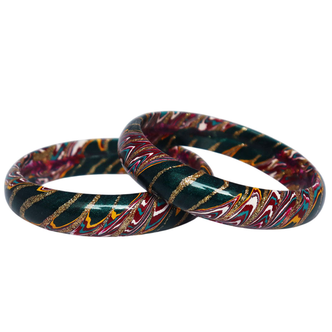 Designer Lac Bangles Latest Wave Design Kada Set