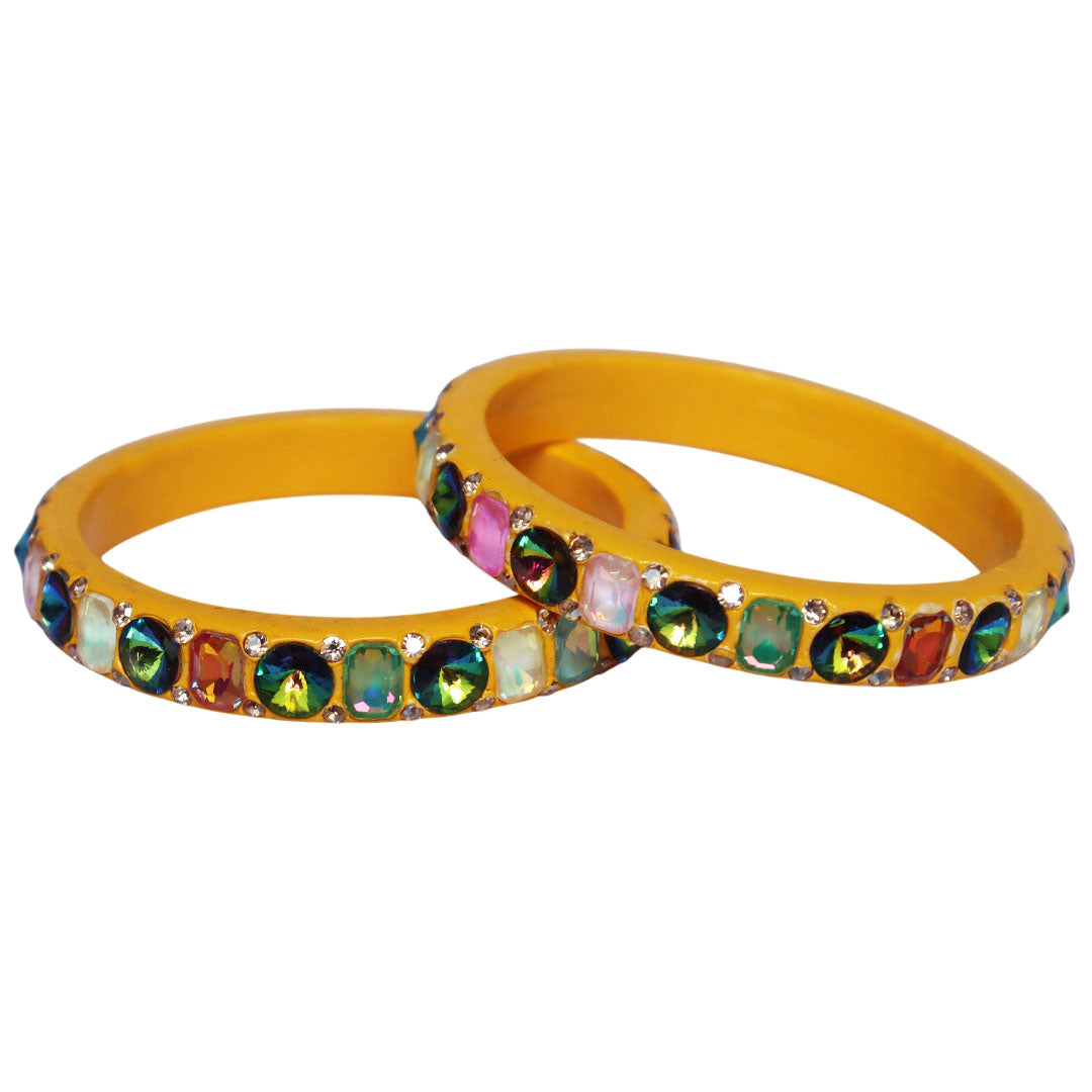 Traditional Indian Lac Bangles for Women | Antique AD Stone Ethnic Bangles by TAJ BRIDAL STORE