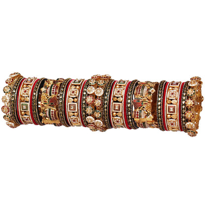 Stunning Rajwadi Bridal Bangles with Traditional Theme