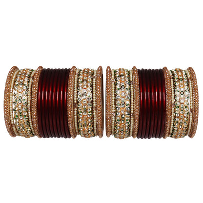 Festive Wear Lac Bangles Set With Latest Stones Flower Design