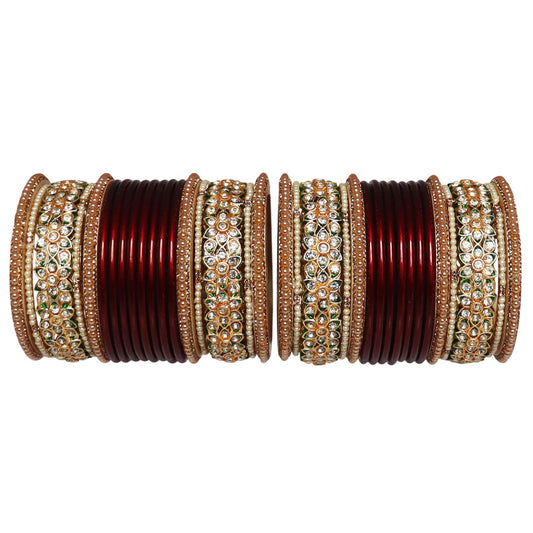 Festive Wear Lac Bangles Set With Latest Stones Flower Design