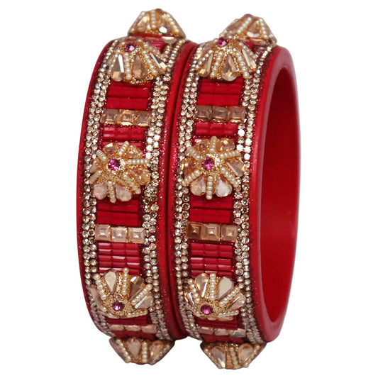 Jaipuri Lac Bangles Kundan Pearl Rhinestone Designer Kada