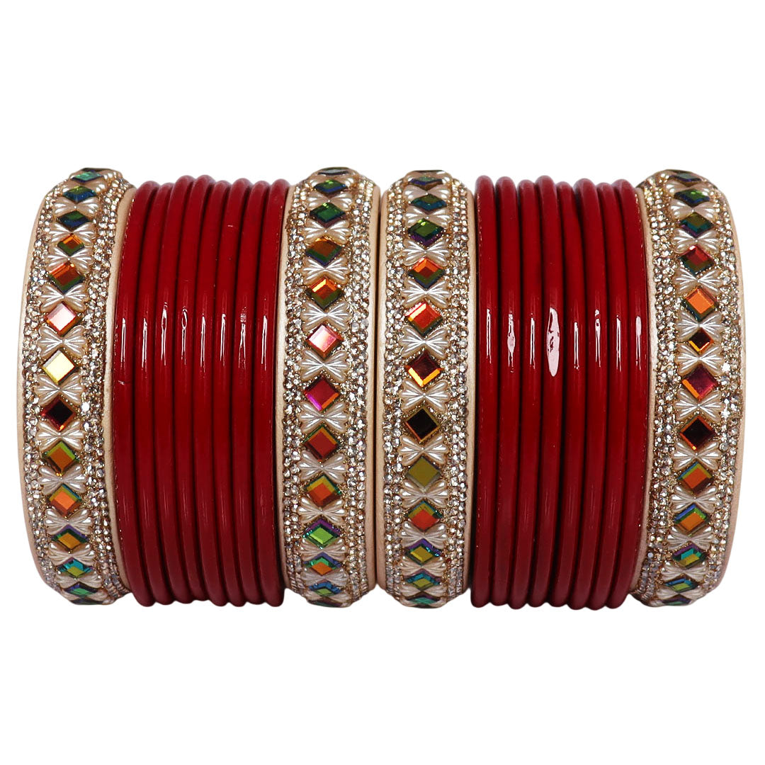 Premium Handmade Pure Lac Bangles Set for Women with Traditional Rajasthani Design by TAJ BRIDAL STORE