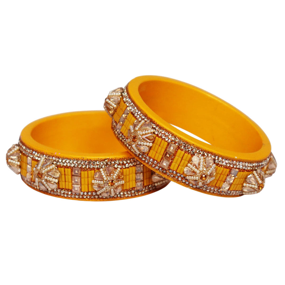 Jaipuri Lac Bangles Kundan Pearl Rhinestone Designer Kada