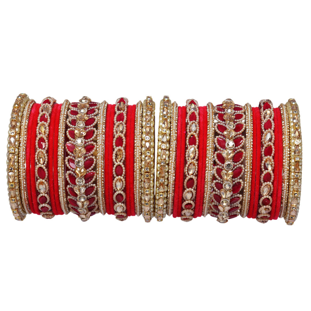 Indian Bridal Wedding Bangles Set – Kundan & Beads Work