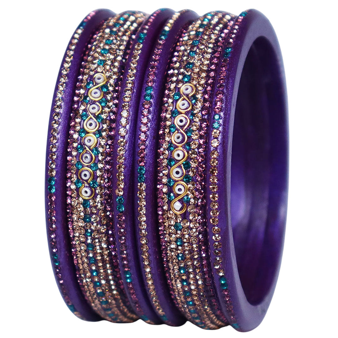 Jaipuri Lac Bangles with Latest Beads & Rhinestone Design