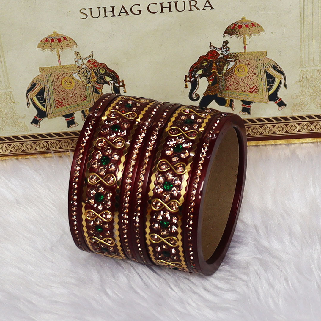 Festival Special Fancy Lac Bangles Set With Latest Stone Design
