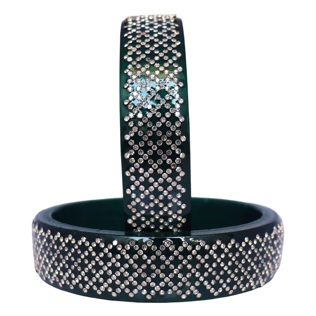 Jaipuri Lac Kada Bangles Set in Latest Rhinestones Design