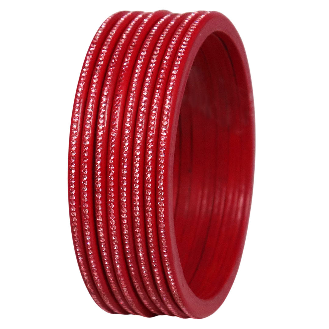 Traditional Rajasthani Lac Bangles with Fine Rhinestones Design