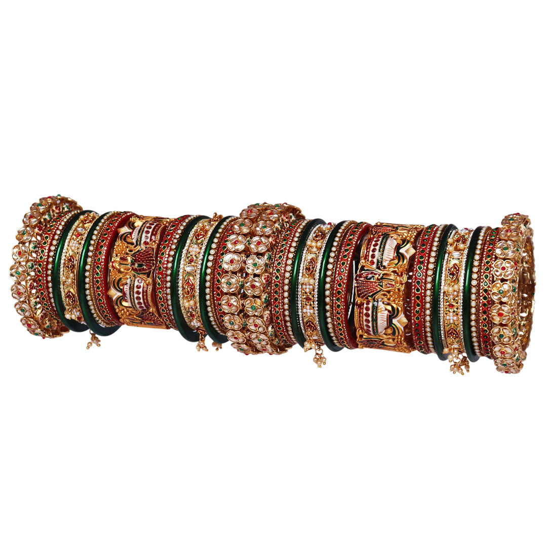 Handmade Lac and Metal Bridal Bangles for Rajputi and Marwadi Brides
