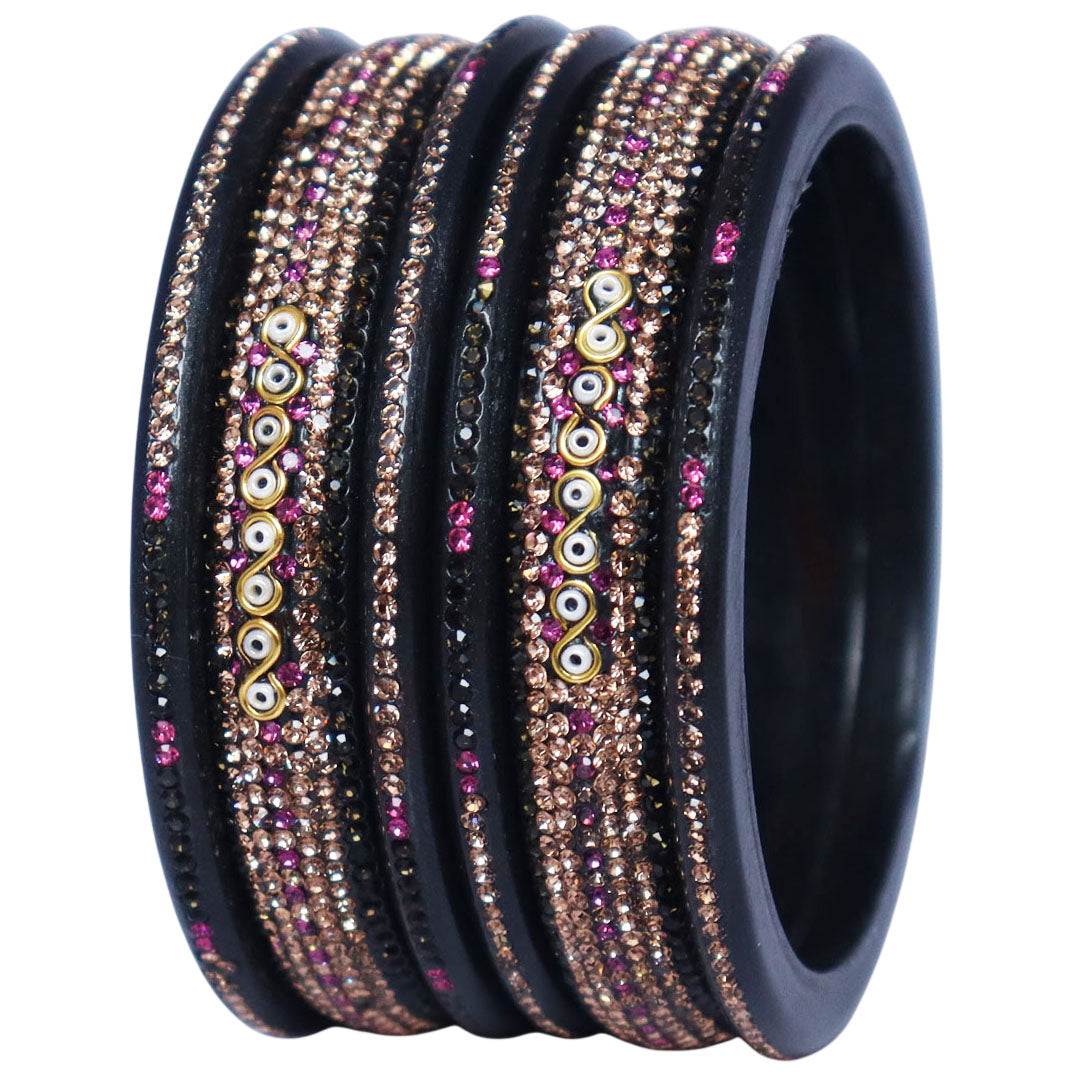 Jaipuri Lac Bangles with Latest Beads & Rhinestone Design