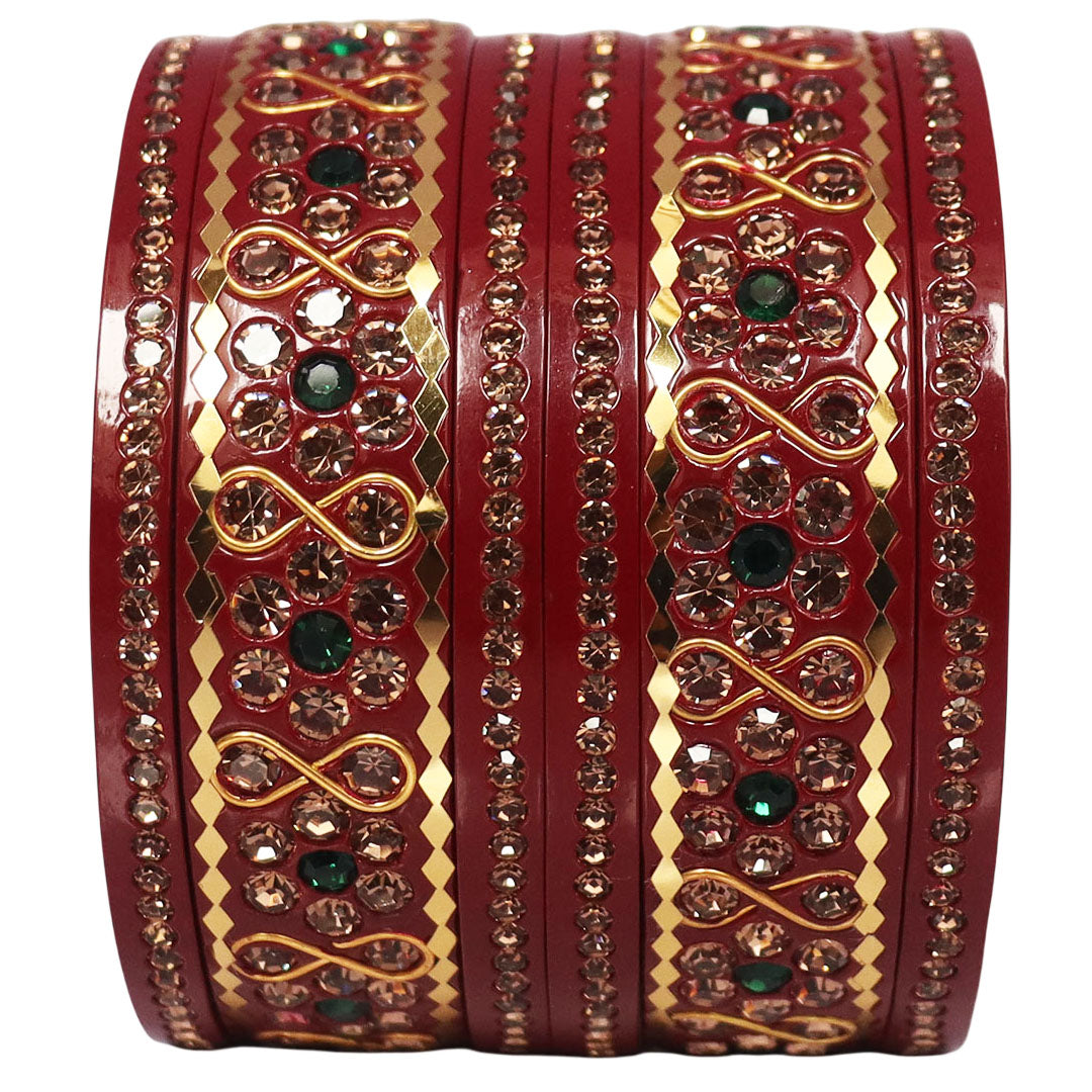 Festival Special Fancy Lac Bangles Set With Latest Stone Design