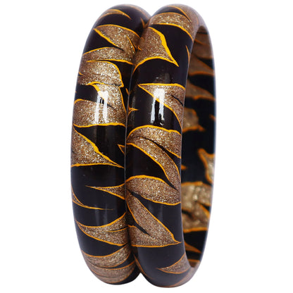 Traditional Rajasthani lac bangles for women with golden work