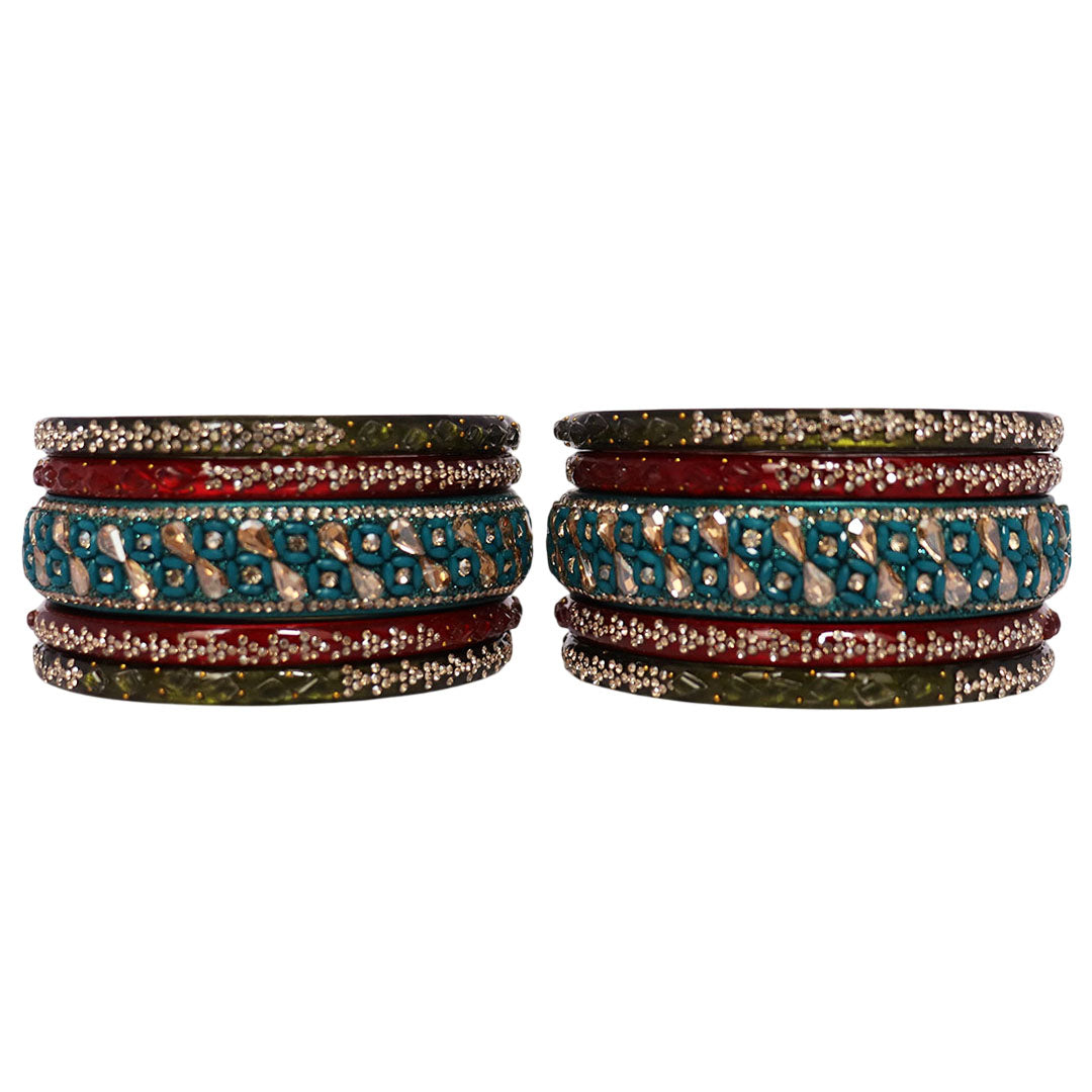 Womens Designer Lac Bangles Set With Latest Kundan Design