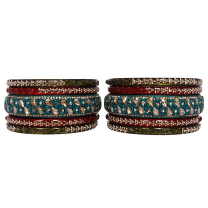 Womens Designer Lac Bangles Set With Latest Kundan Design