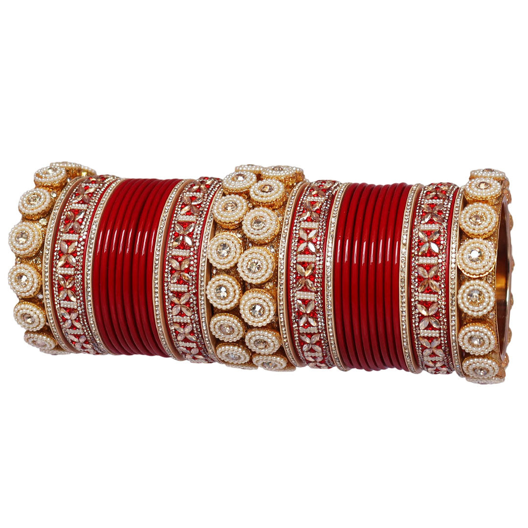 Handmade Rakhi Special Lac Bangles with Kundan Stone Work