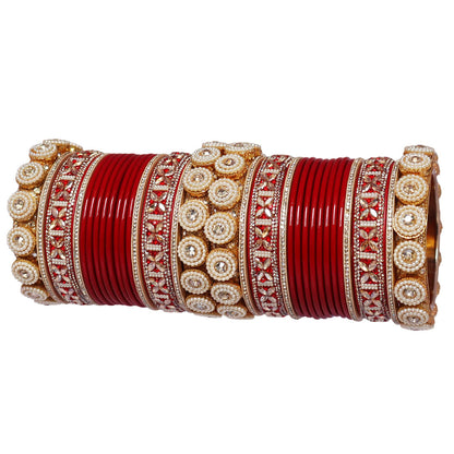 Handmade Rakhi Special Lac Bangles with Kundan Stone Work