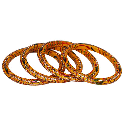 Lehariya Lac Bangles for Women | Traditional Rajasthani Rhinestone Bangles | Glossy Festival & Wedding Bangles By TAJ BRIDAL STORE