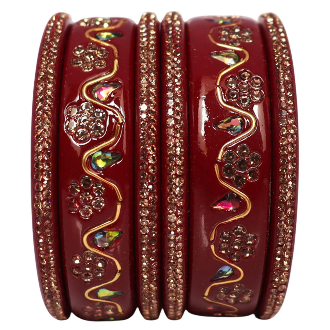 Handmade Traditional Short Lac Bangles Set With Latest Kundan Design