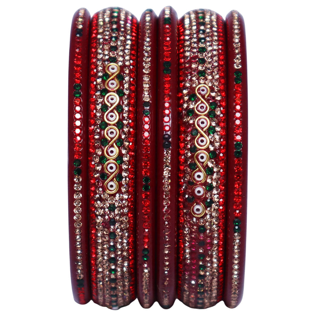 Jaipuri Lac Bangles with Latest Beads & Rhinestone Design