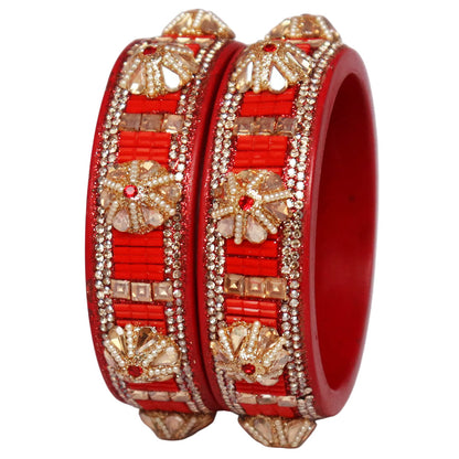 Jaipuri Lac Bangles Kundan Pearl Rhinestone Designer Kada