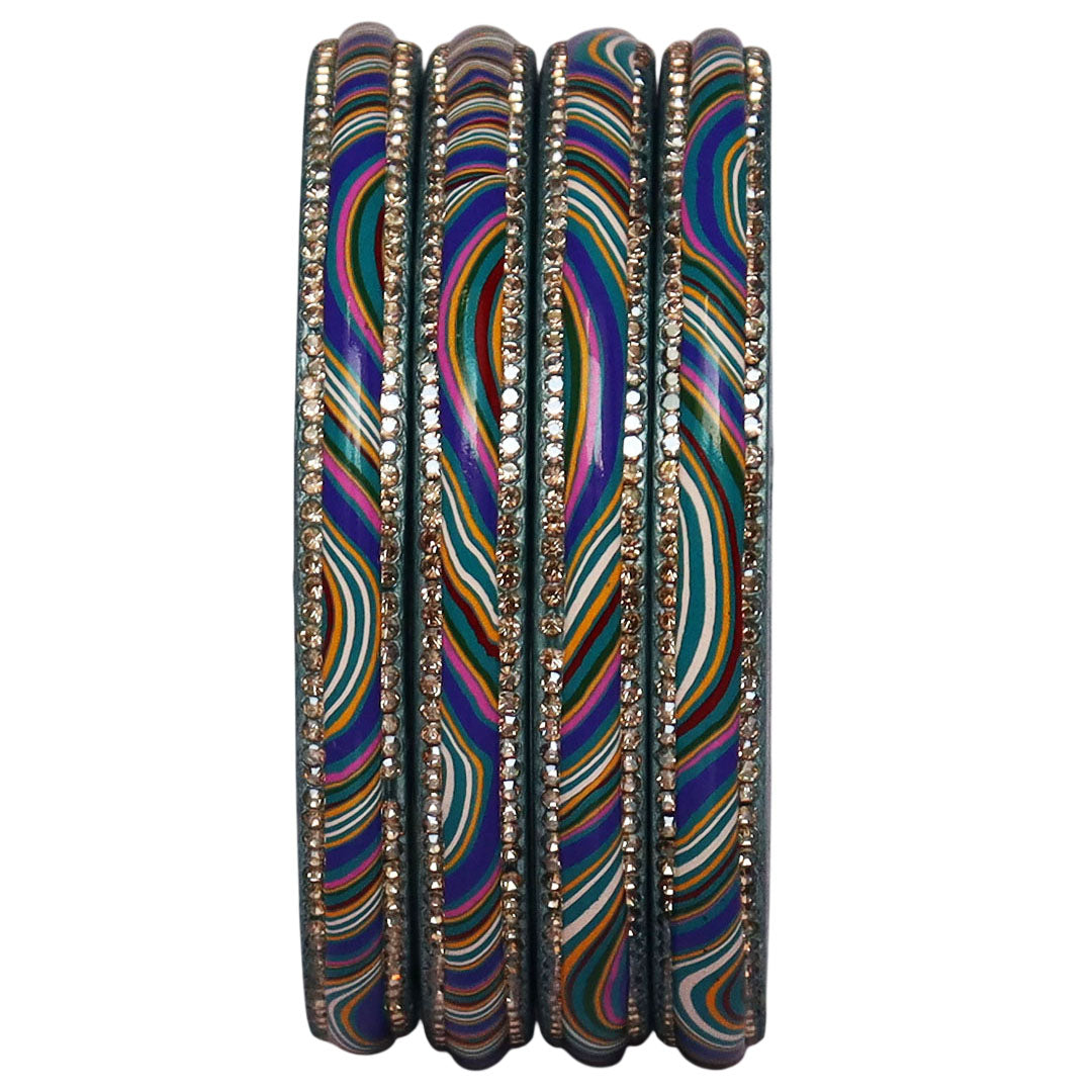 Designer Jaipuri Lac Kada with Multicolor Lahariya Artwork