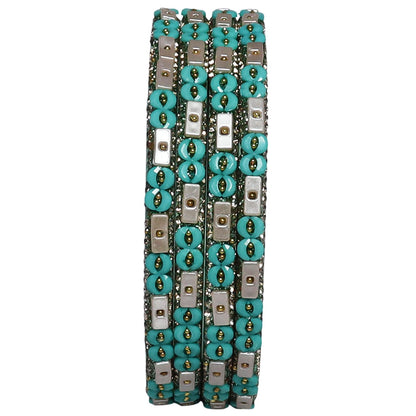 Designer Rajasthani Lac Bangles with Rhinestone & Bead Work by Taj Bridal Store