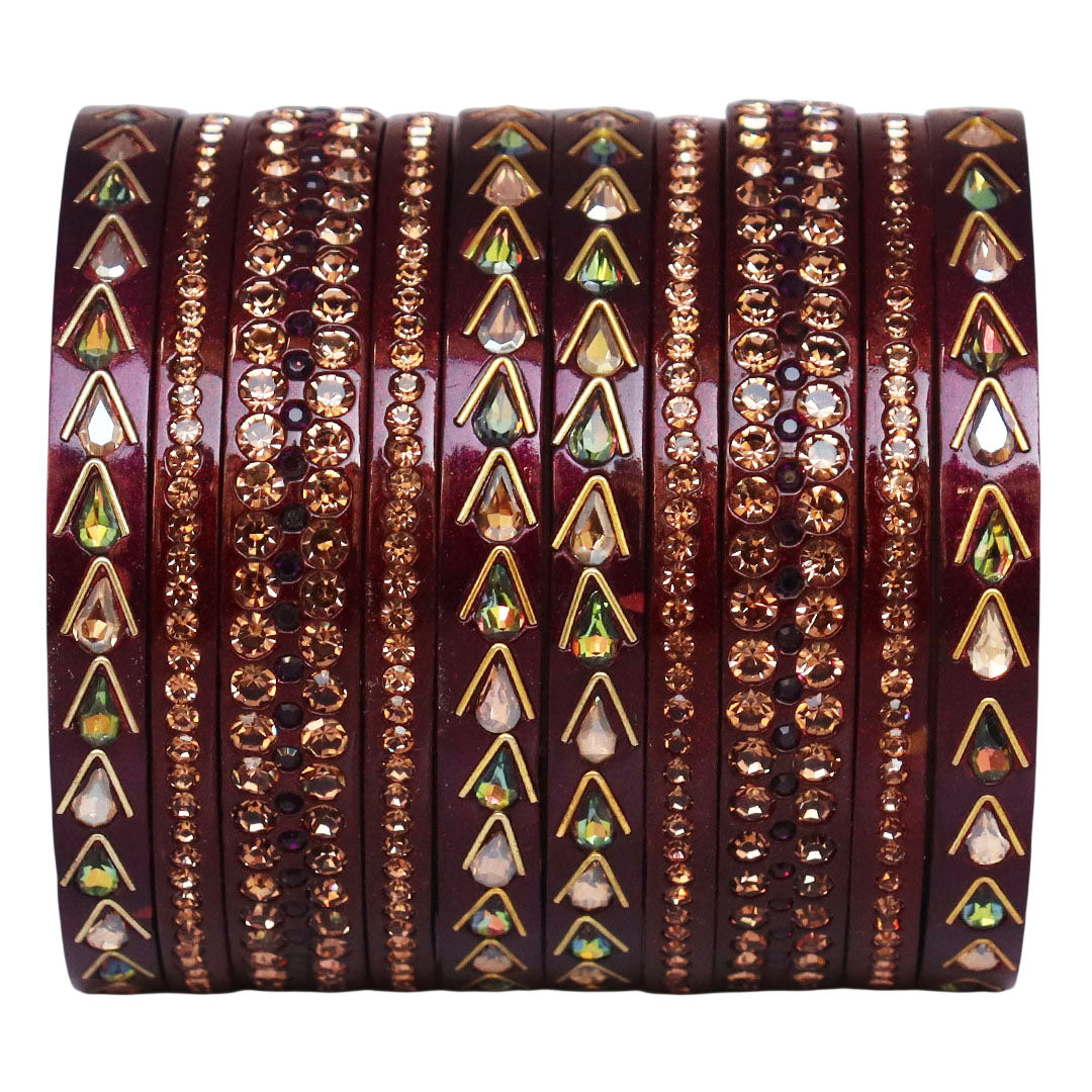 Jaipuri Lac Bangles with Kundan & Artificial Stone Design