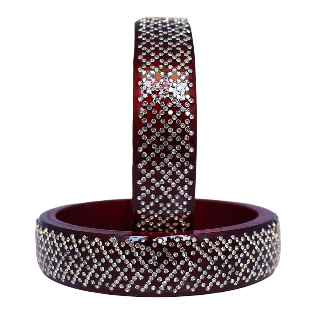 Jaipuri Lac Kada Bangles Set in Latest Rhinestones Design