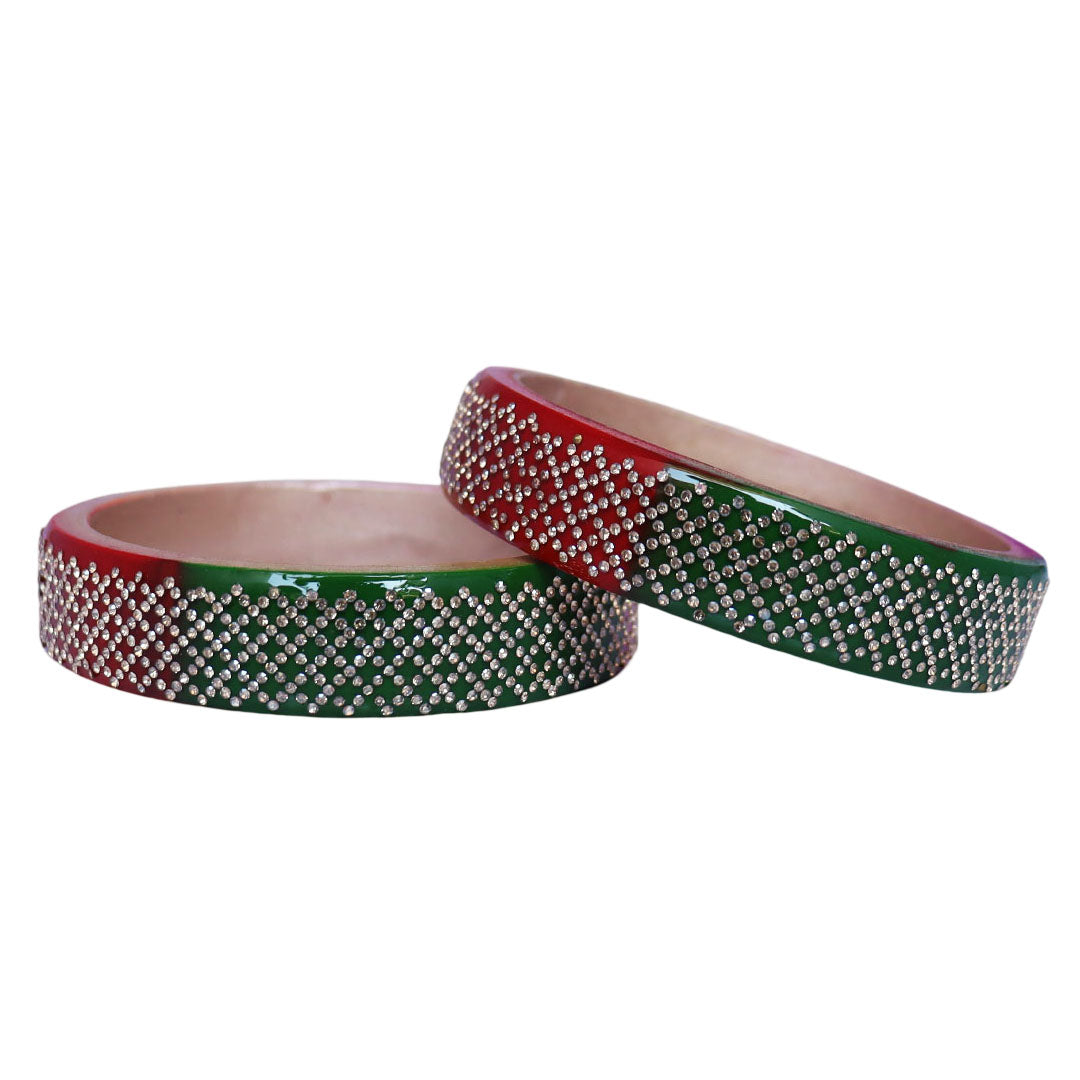 Jaipuri Lac Kada Bangles Set in Latest Rhinestones Design