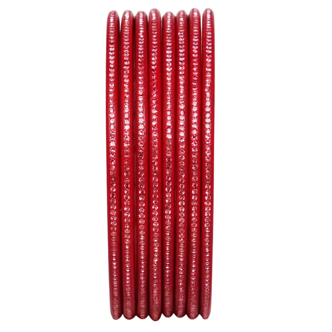 Traditional Rajasthani Lac Bangles with Fine Rhinestones Design