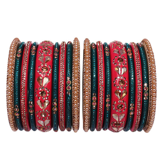 Handmade Lac Bangles For Women With Latest Rhinestones Design