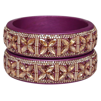 Jaipuri Handmade Lac Kada with Kundan Beads Craft