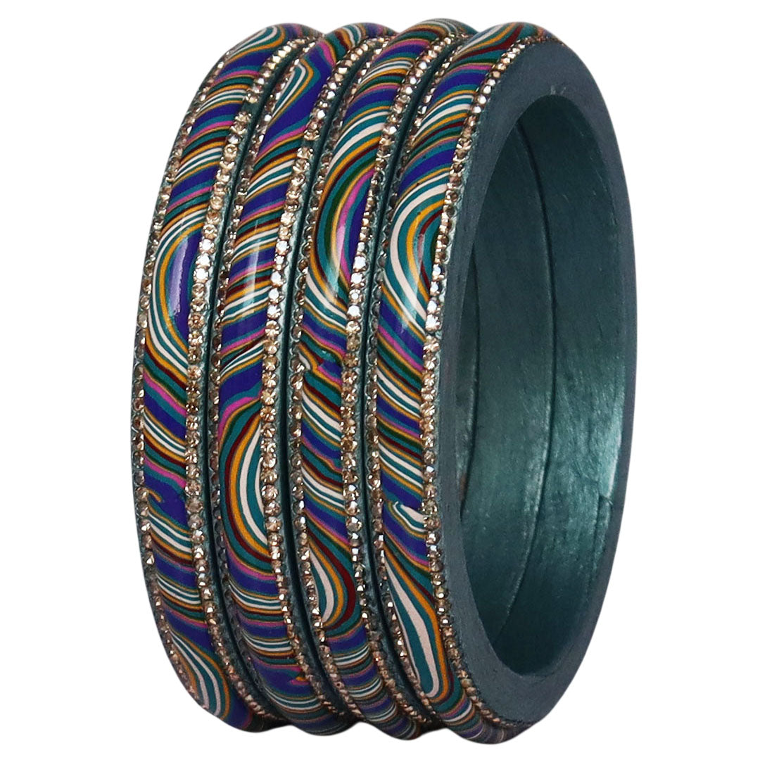 Designer Jaipuri Lac Kada with Multicolor Lahariya Artwork