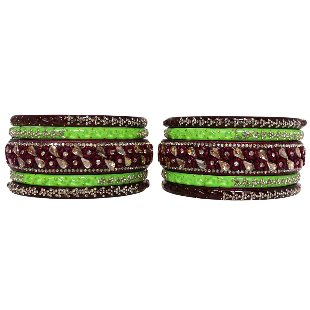 Womens Designer Lac Bangles Set With Latest Kundan Design