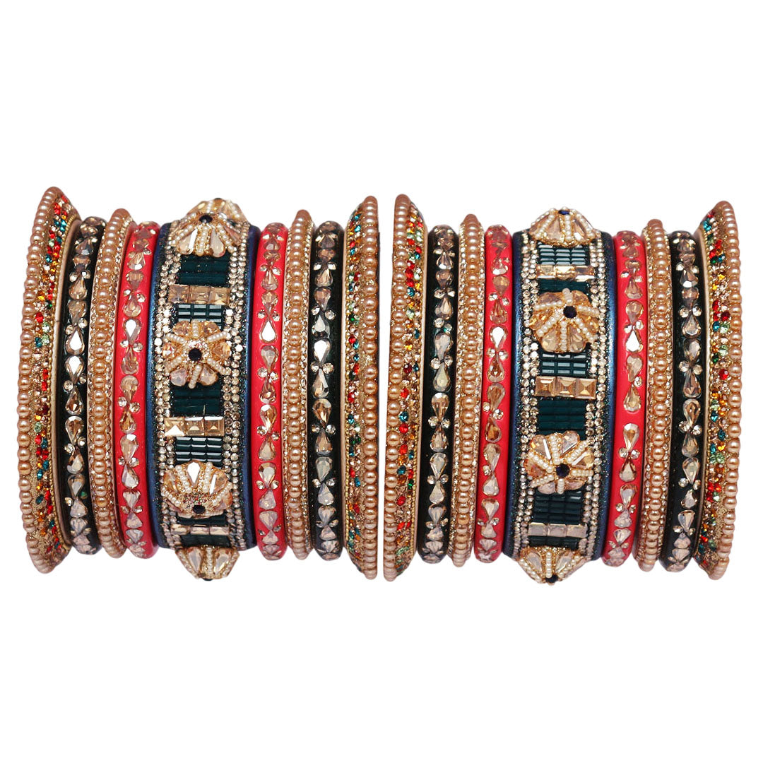 Rajasthani Lac Bangles Wedding Wear Kundan Designer Set