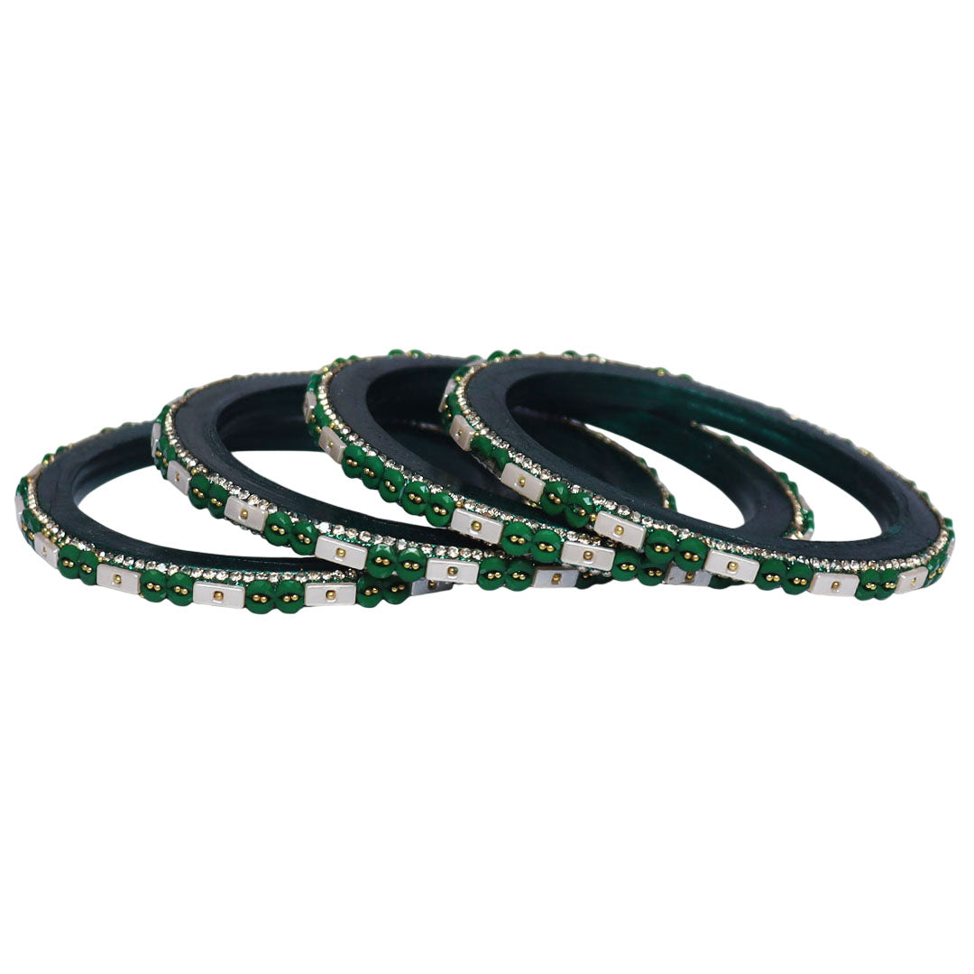 Designer Rajasthani Lac Bangles with Rhinestone & Bead Work by Taj Bridal Store
